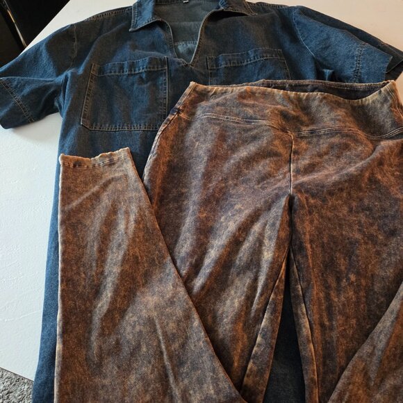 Summer Casual Blue Denim Mini Dress or Tunic Top - Picture 7 of 8